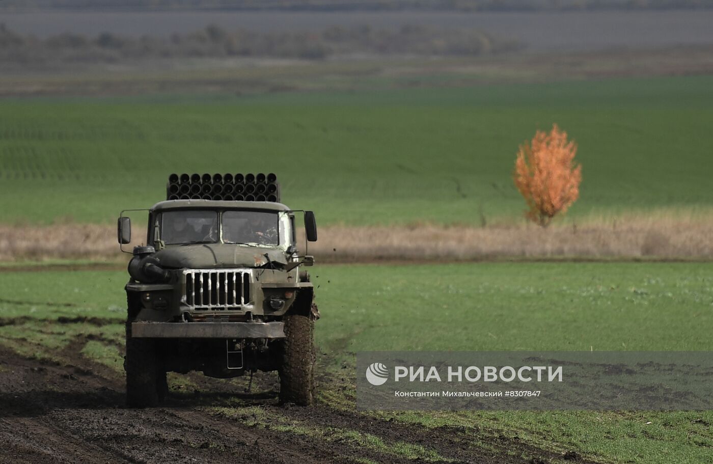 Работа подразделения РСЗО в Запорожской области