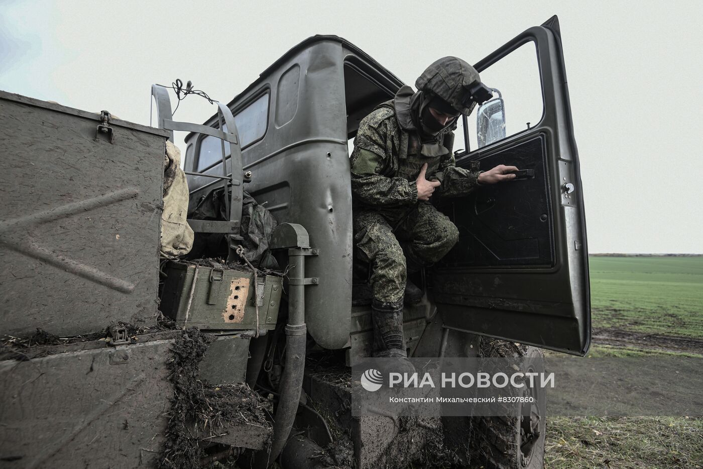 Работа подразделения РСЗО в Запорожской области