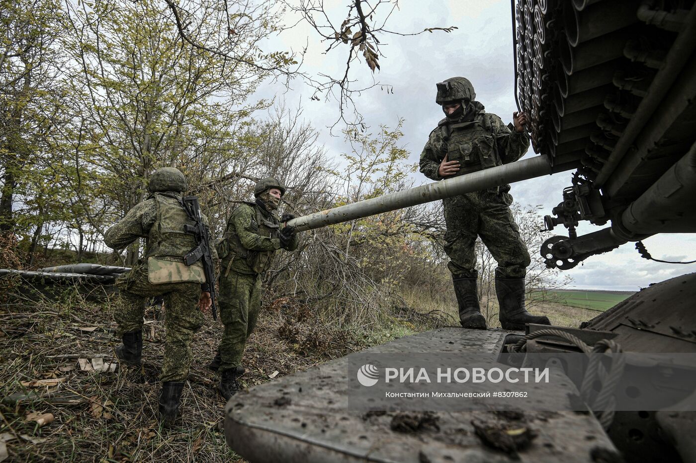 Работа подразделения РСЗО в Запорожской области