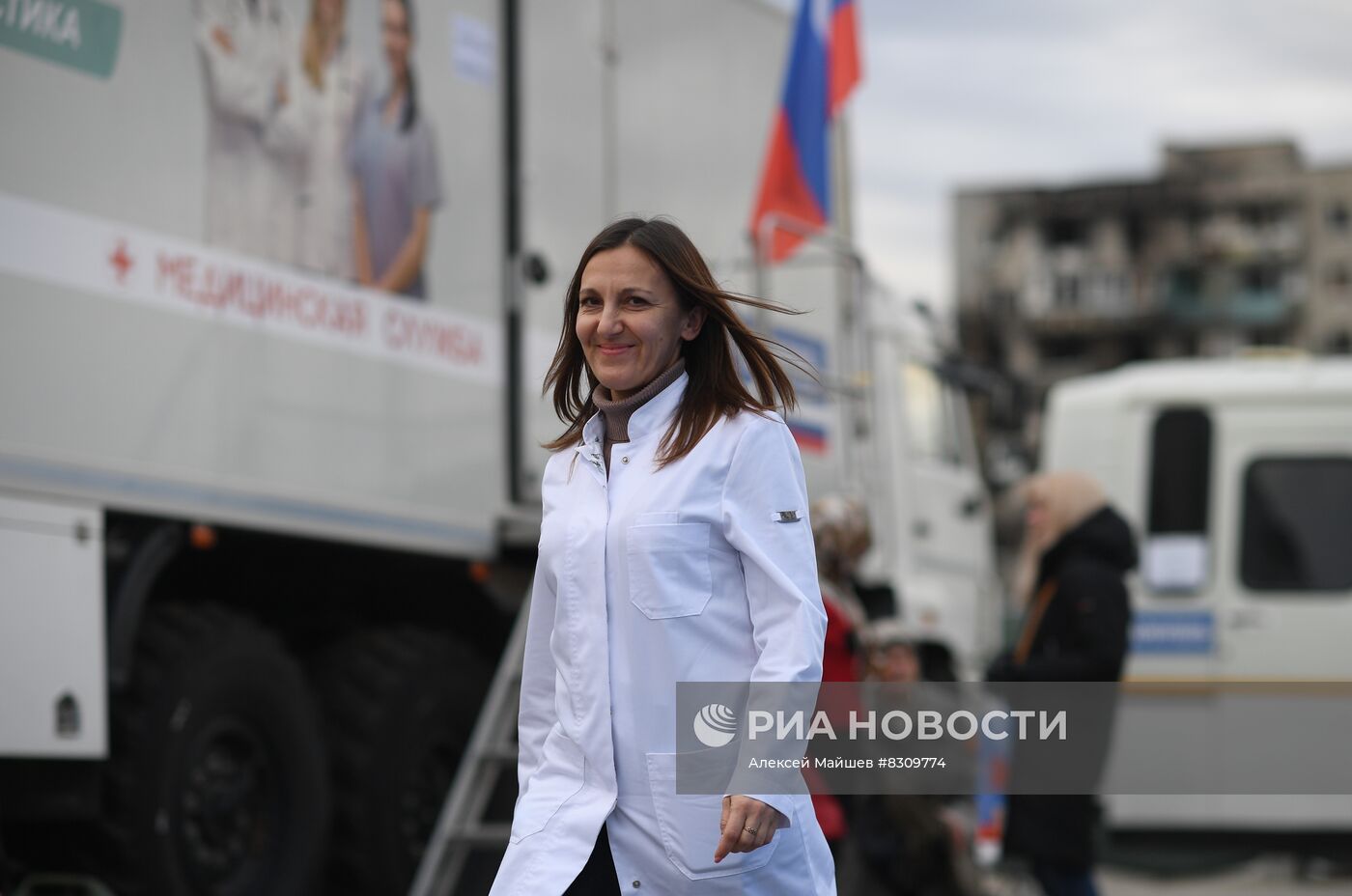 Передвижная поликлиника в Мариуполе