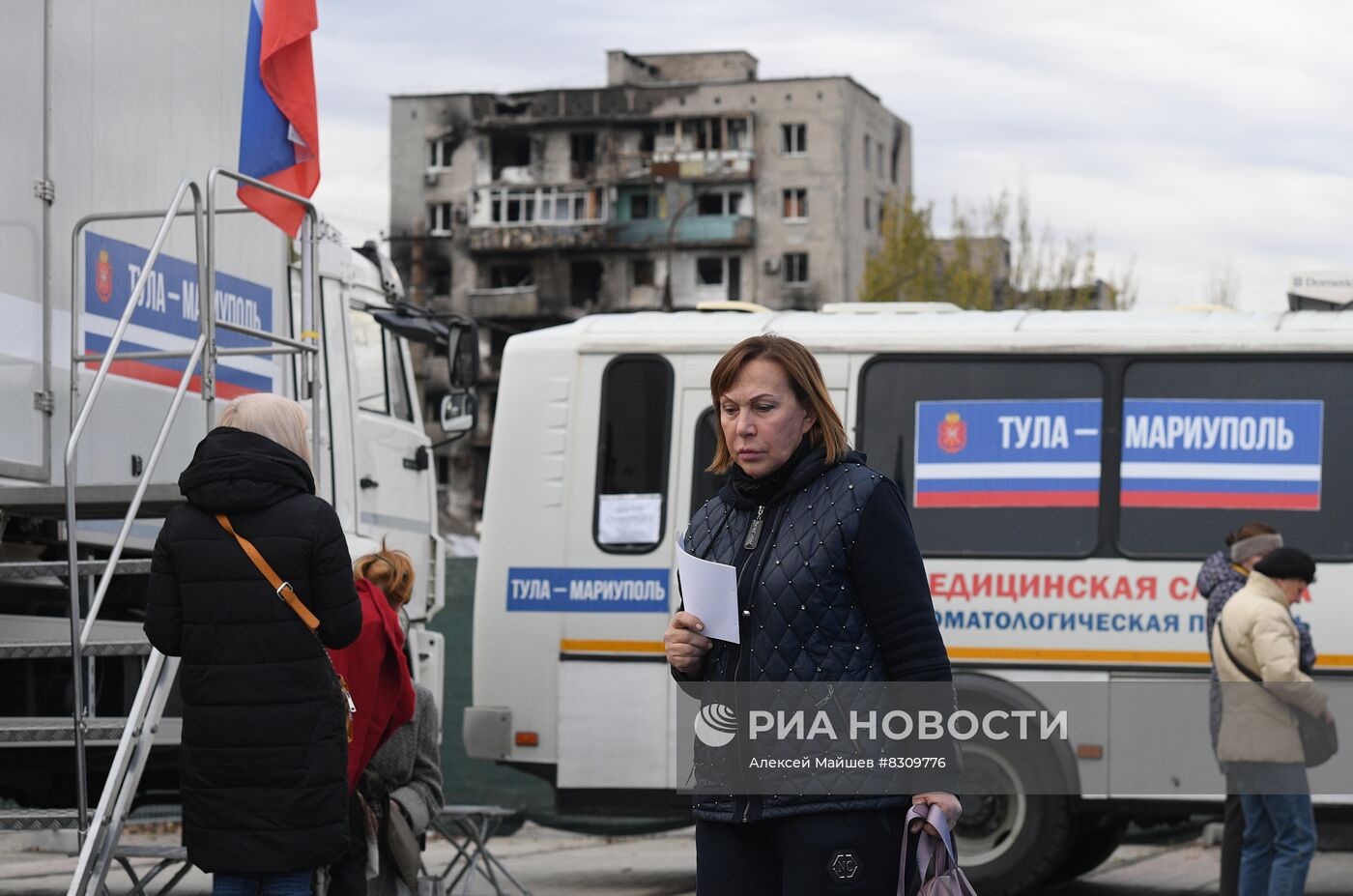 Передвижная поликлиника в Мариуполе