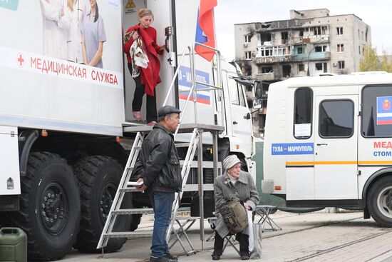 Передвижная поликлиника в Мариуполе