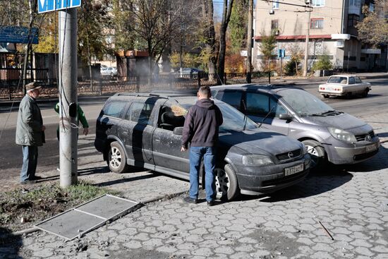 Последствия обстрела Донецка