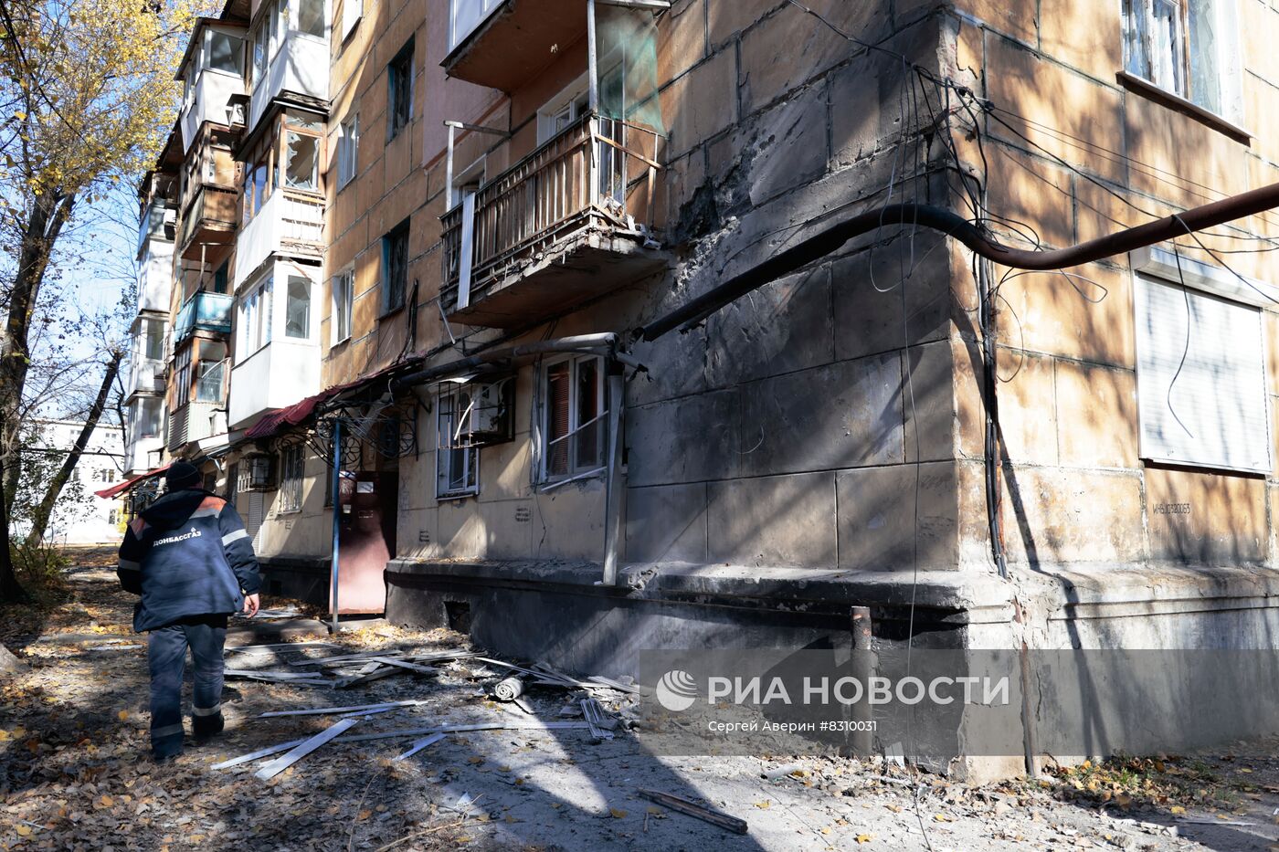 Последствия обстрела Донецка