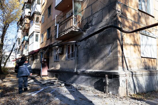 Последствия обстрела Донецка