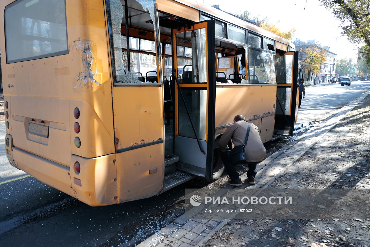 Последствия обстрела Донецка