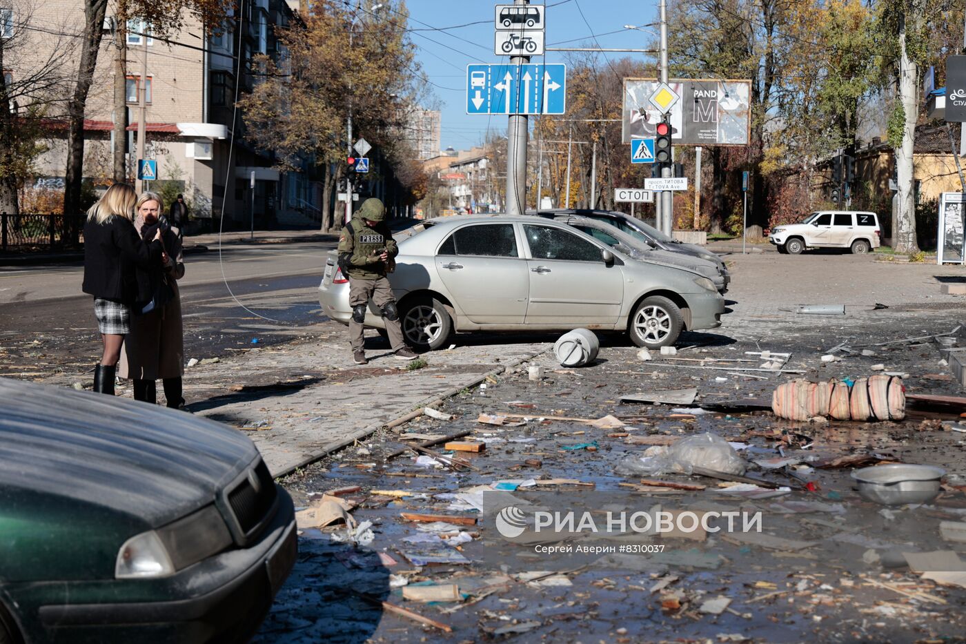 Последствия обстрела Донецка