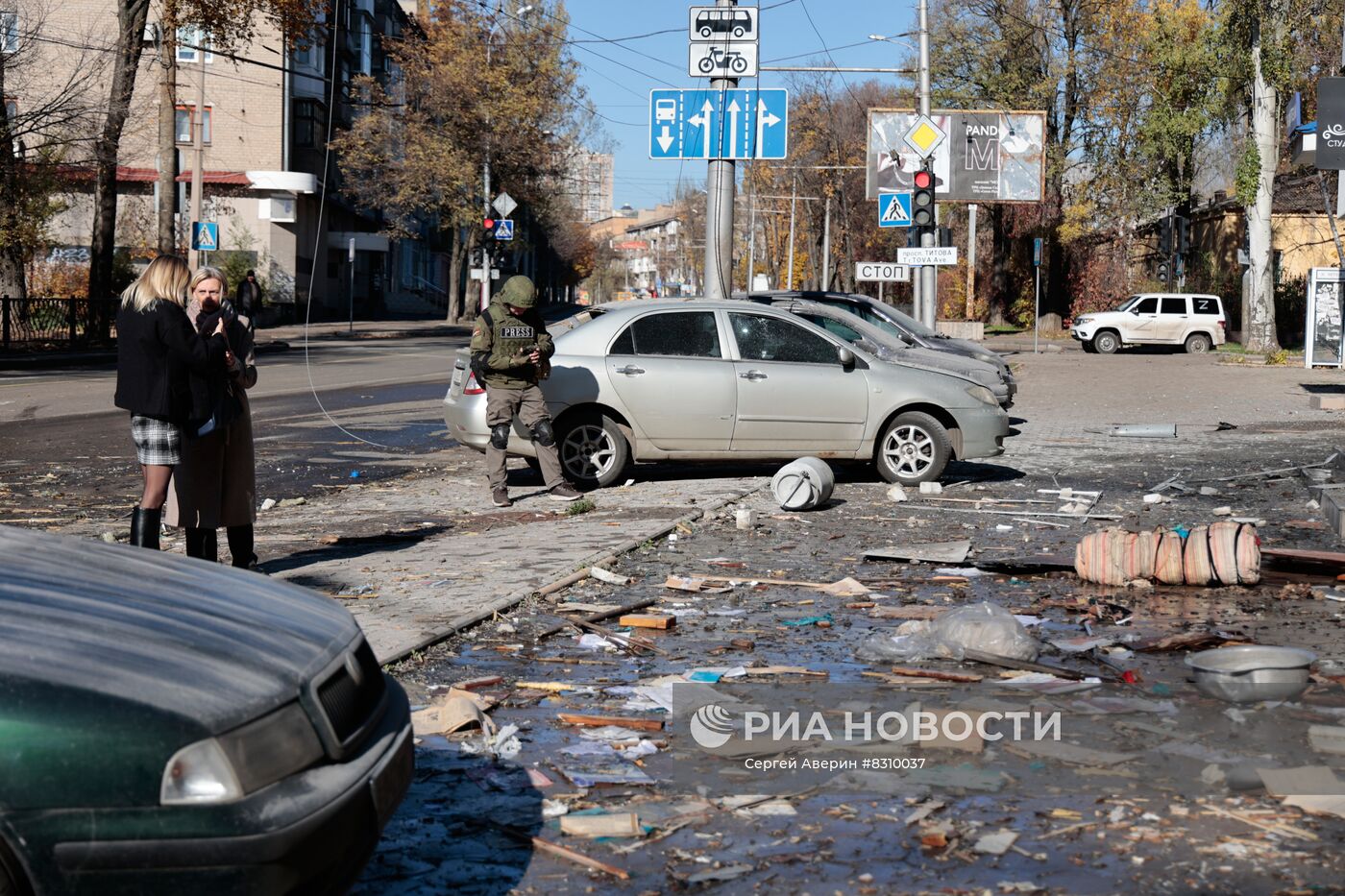 Последствия обстрела Донецка