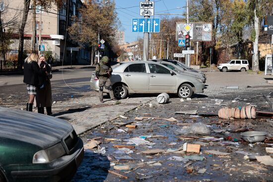 Последствия обстрела Донецка
