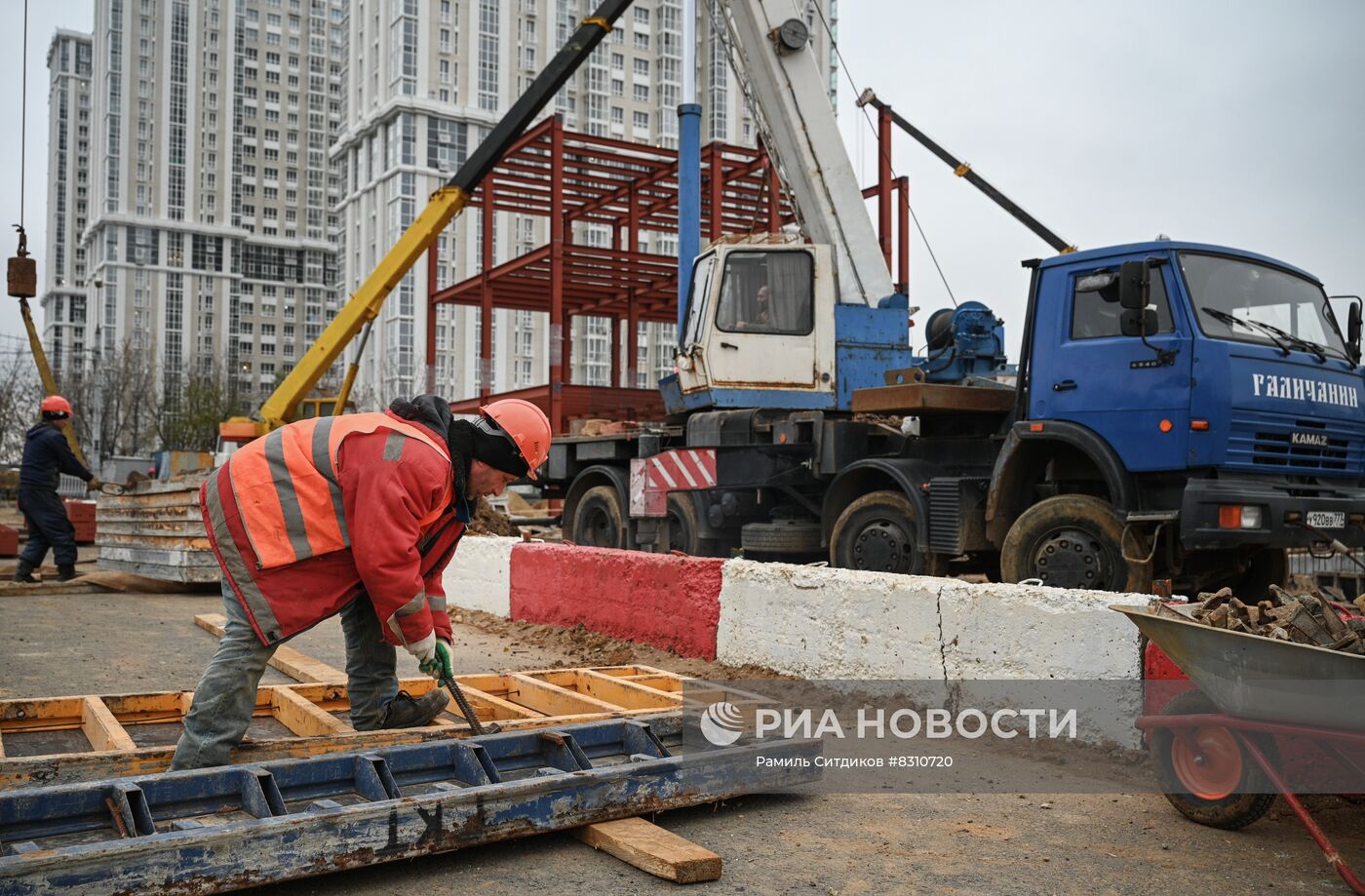 Строительство автовокзала "Красногвардейский" в Москве 