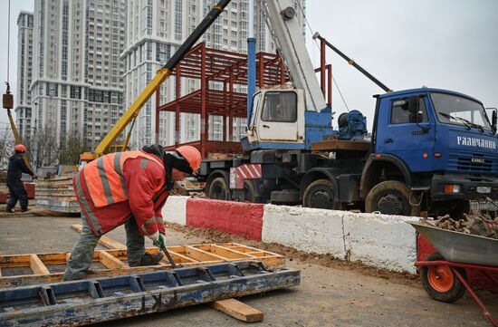 Строительство автовокзала "Красногвардейский" в Москве 