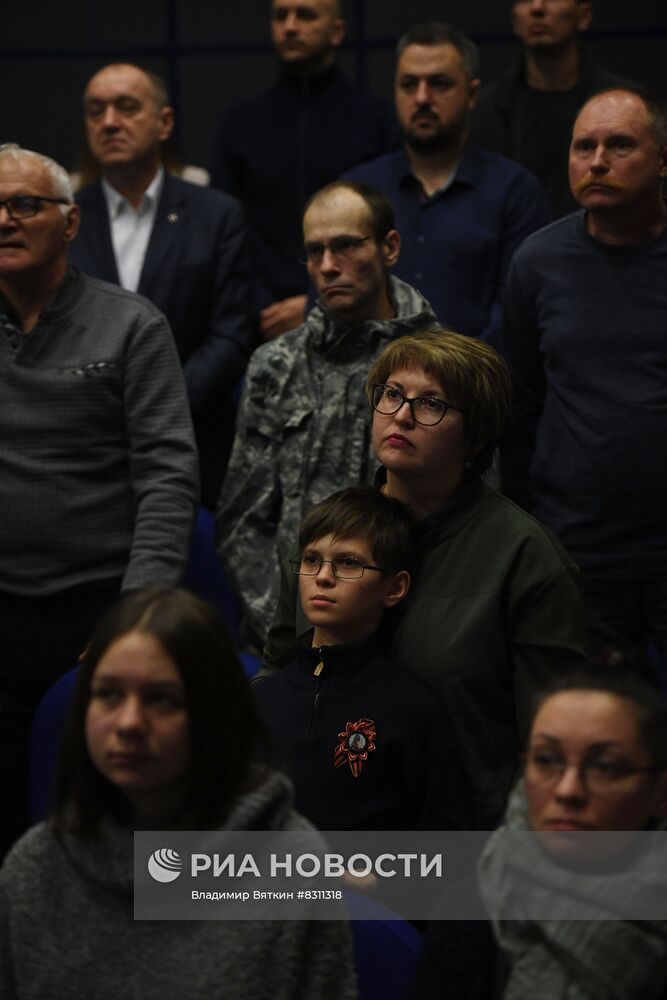 Церемония передачи родственникам останков погибших участников ВОВ