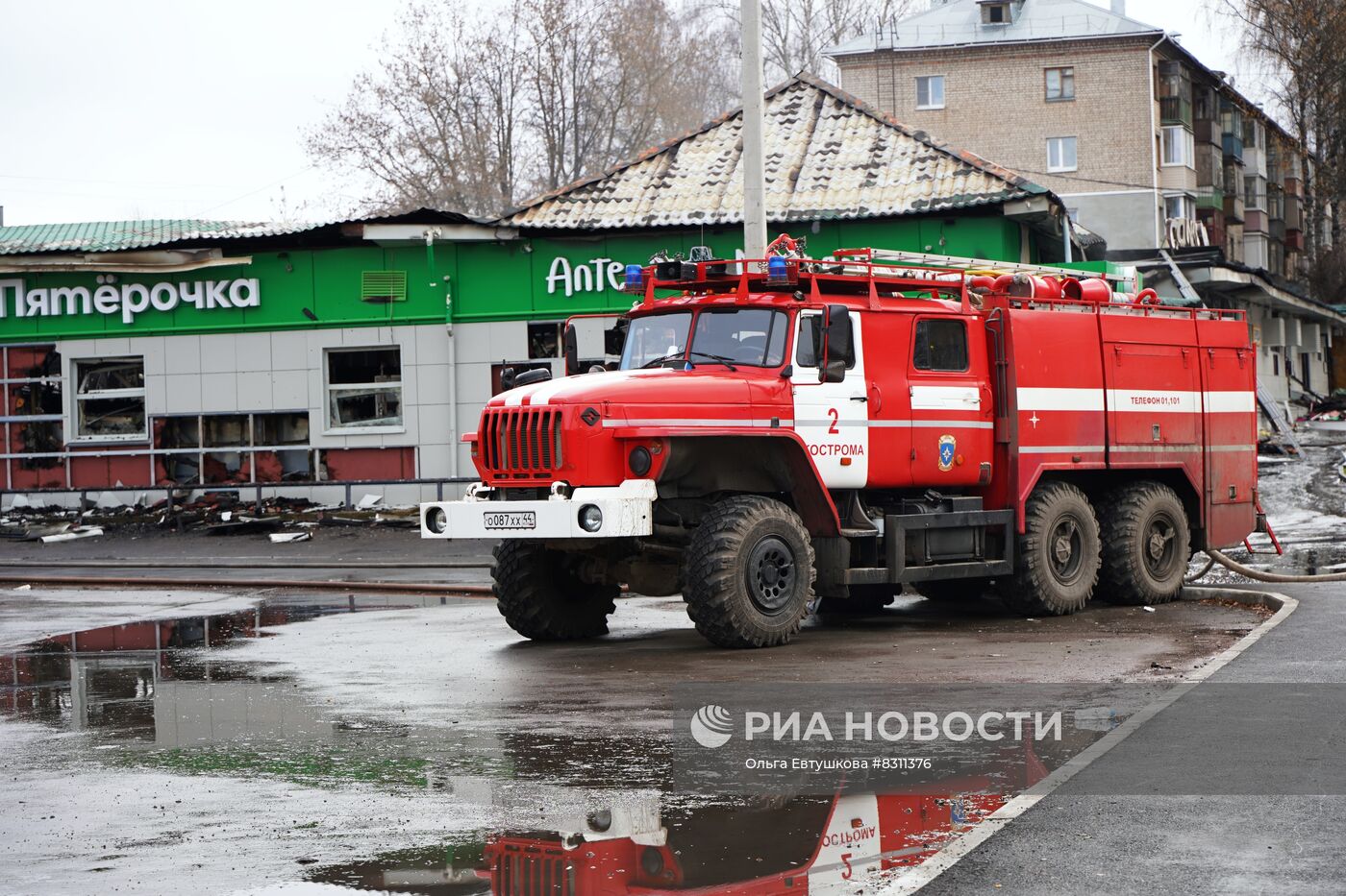 Последствия пожара в ночном клубе в Костроме