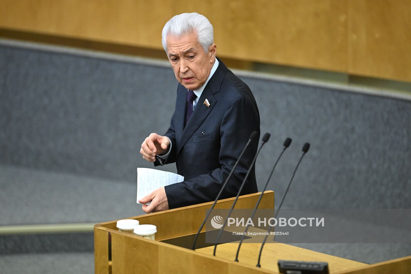 Руководитель фракции "Единая Россия" Владимир Васильев выступает на пленарном заседании Государственной Думы РФ. Место: Россия, Москва. Автор: Павел Бедняков/РИА Новости. Пленарное заседание Госдумы РФ
