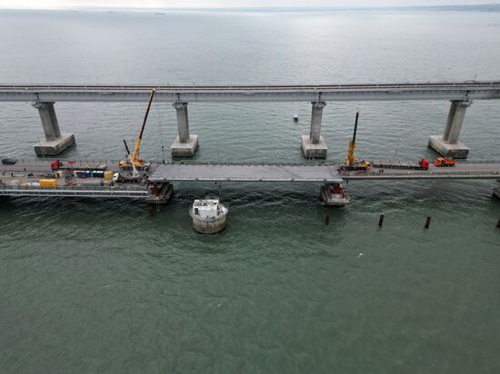 Завершен первый этап восстановительных работ на Крымском мосту