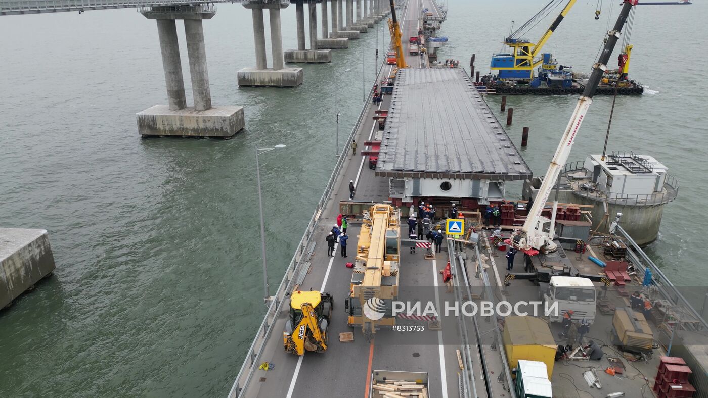 Завершен первый этап восстановительных работ на Крымском мосту