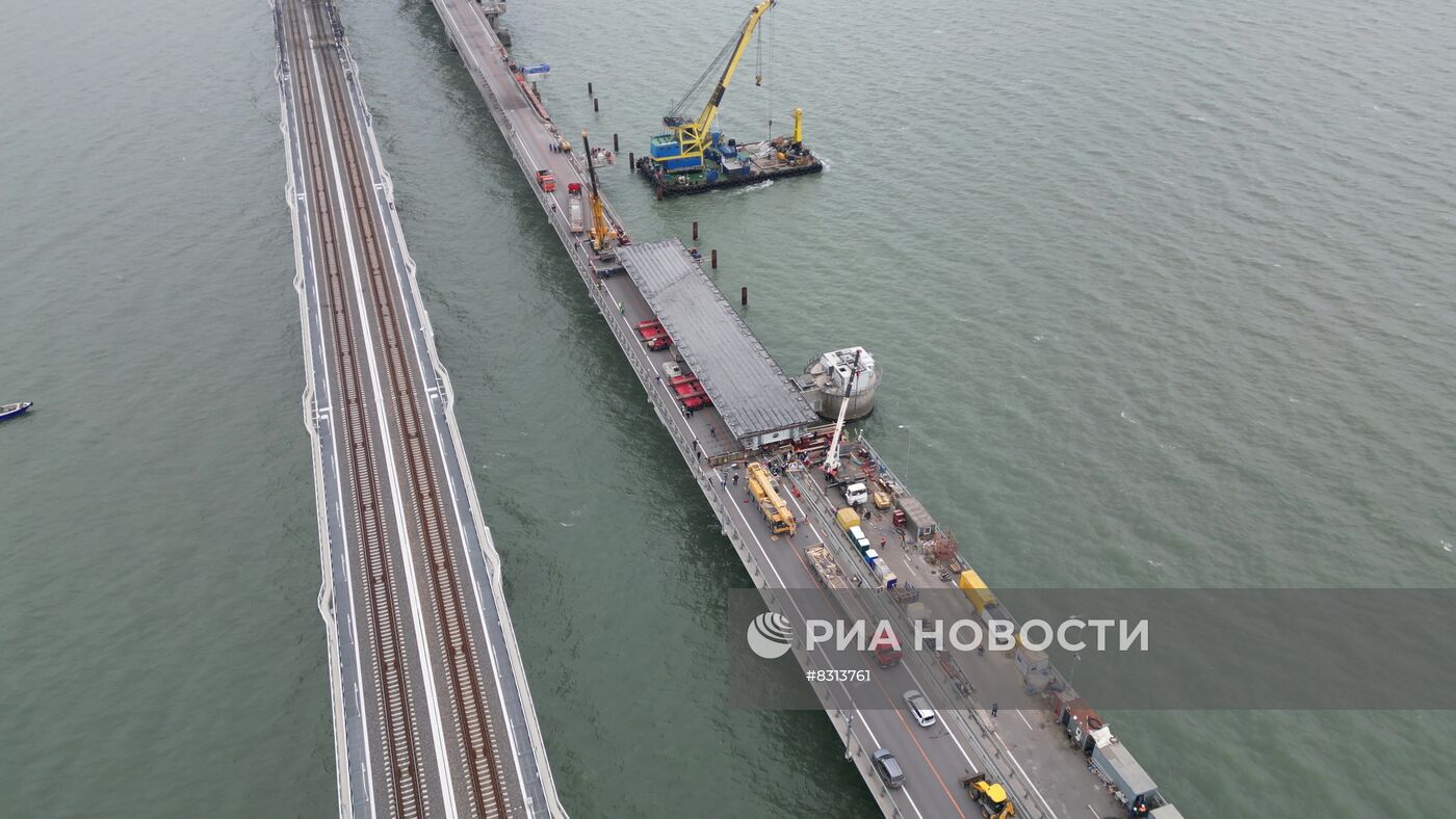 Завершен первый этап восстановительных работ на Крымском мосту