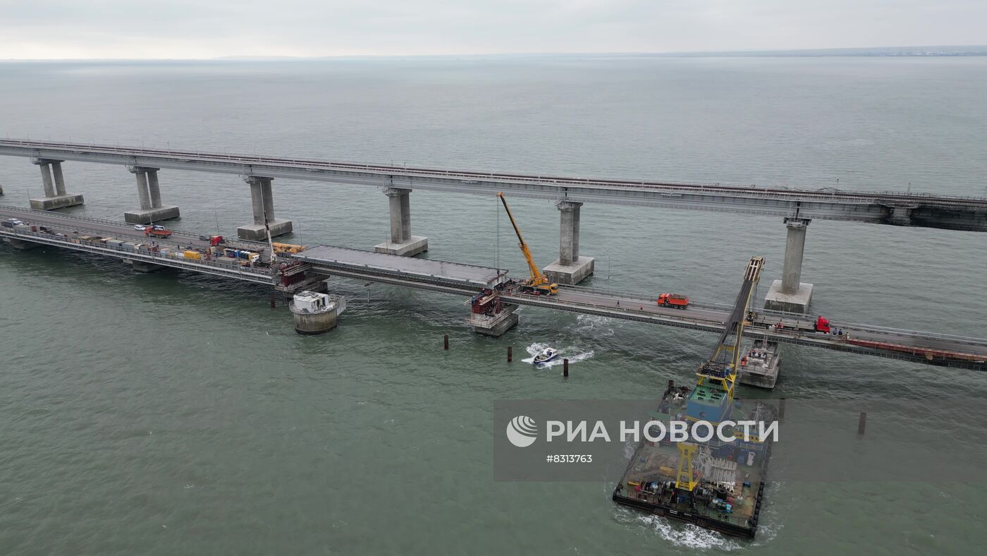 Завершен первый этап восстановительных работ на Крымском мосту
