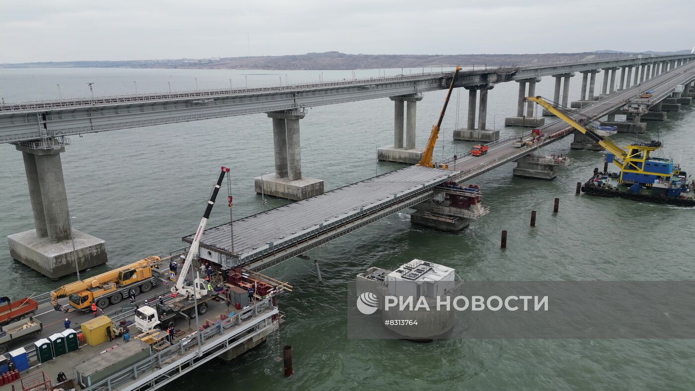 Завершен первый этап восстановительных работ на Крымском мосту