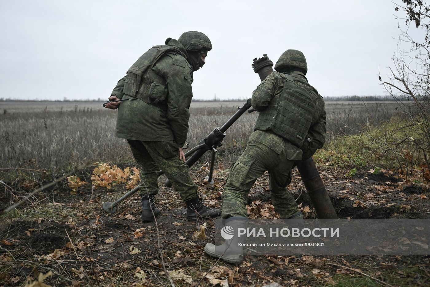 Работа миномётного расчёта ЮВО на Запорожском направлении