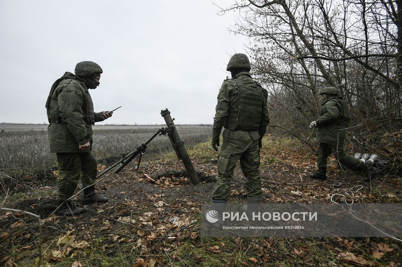 Работа миномётного расчёта ЮВО на Запорожском направлении