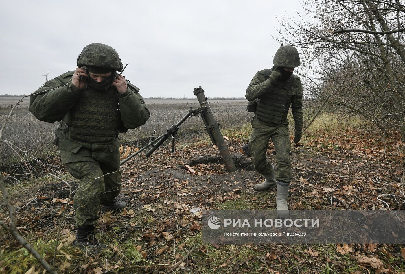 Работа миномётного расчёта ЮВО на Запорожском направлении