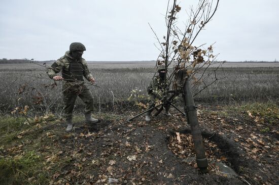 Работа миномётного расчёта ЮВО на Запорожском направлении