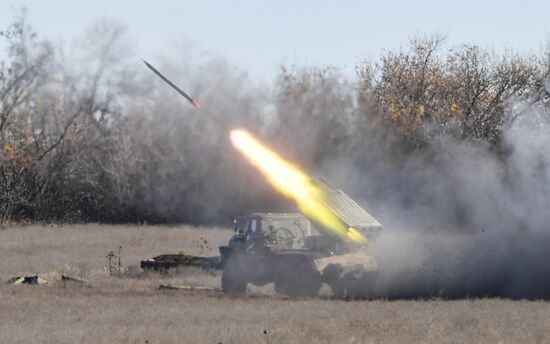 Работа реактивной артиллерии ЮВО на Запорожском направлении