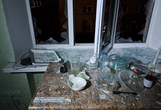 Последствия обстрела Донецка