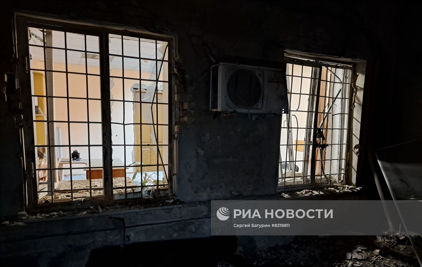 Последствия обстрела Донецка