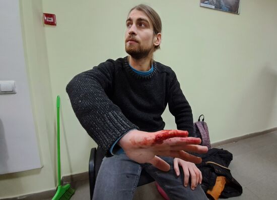 Последствия обстрела Донецка