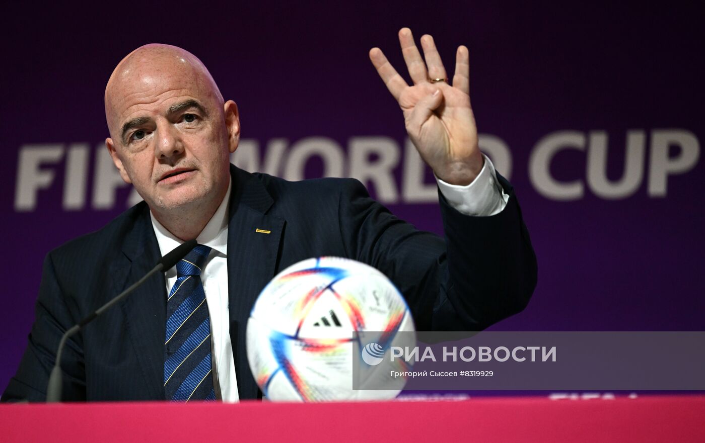 Футбол. ЧМ-2022. Пресс-конференция президента FIFA Д. Инфантино