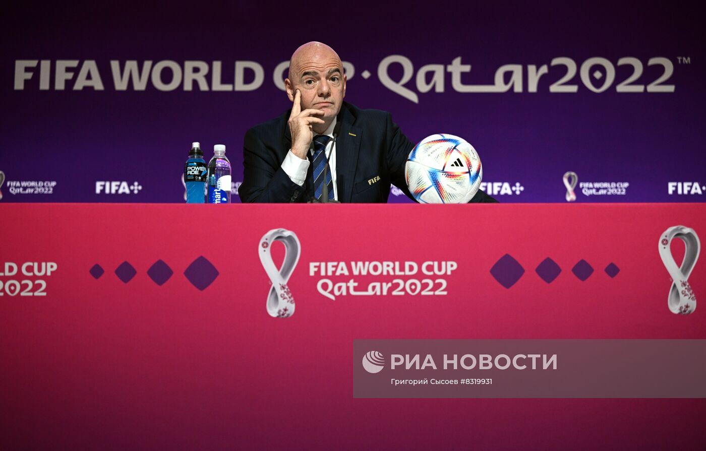 Футбол. ЧМ-2022. Пресс-конференция президента FIFA Д. Инфантино