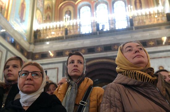 Торжественное богослужение в Храме Христа Спасителя в Москве