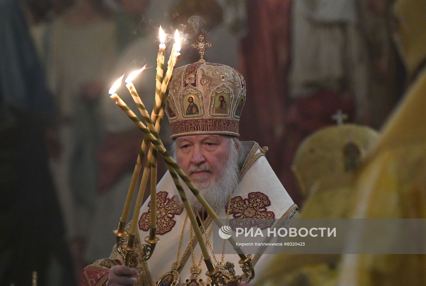 Торжественное богослужение в Храме Христа Спасителя в Москве