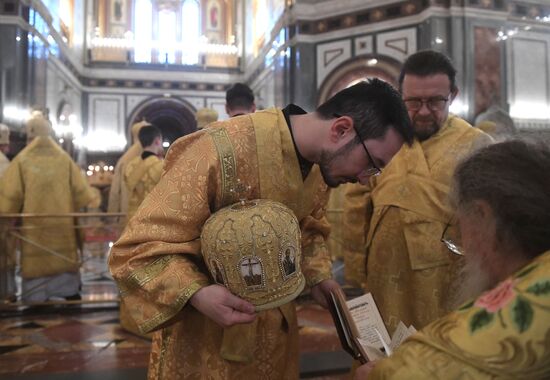 Торжественное богослужение в Храме Христа Спасителя в Москве