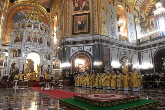 Торжественное богослужение в Храме Христа Спасителя в Москве