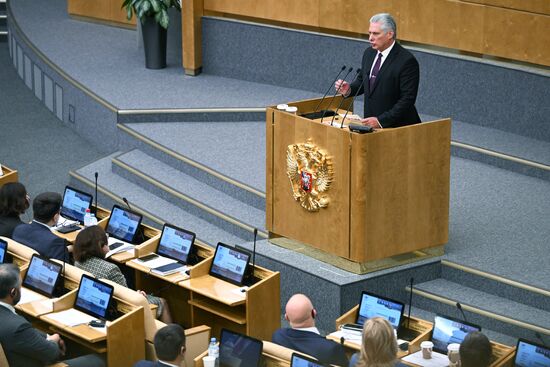 Выступление президента Кубы Диас-Канеля в Госдуме РФ