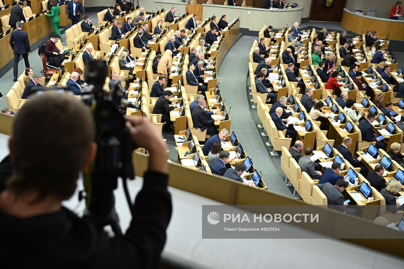 Пленарное заседание Госдумы РФ