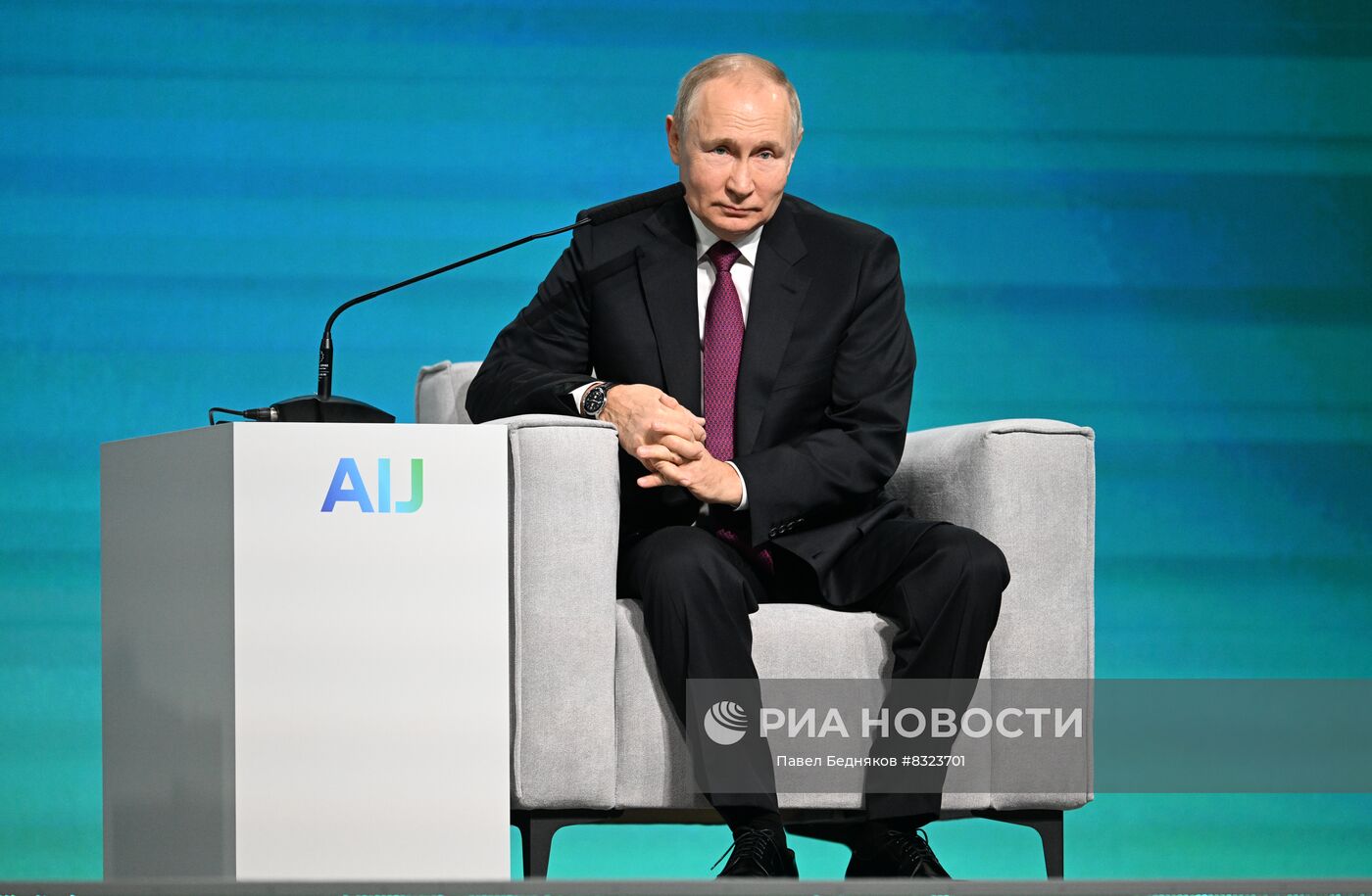 24 ноября 2022. Президент РФ Владимир Путин на международной конференции "Путешествие в мир искусственного интеллекта". Сбербанк проводит международную конференцию по искусственному интеллекту Artificial Intelligence Journey в Москве. Место: Россия, Москва. Автор: Павел Бедняков/РИА Новости. Президент РФ В. Путин принял участие в международной конференции "Путешествие в мир искусственного интеллекта"