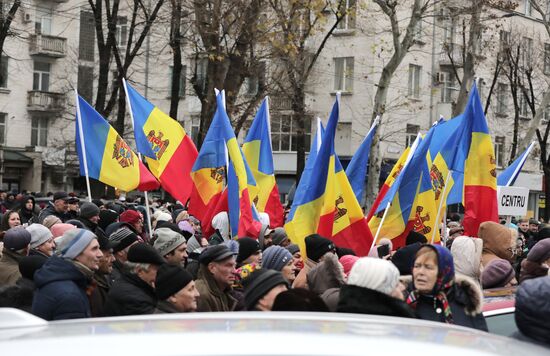 Акция протеста оппозиции в Кишиневе