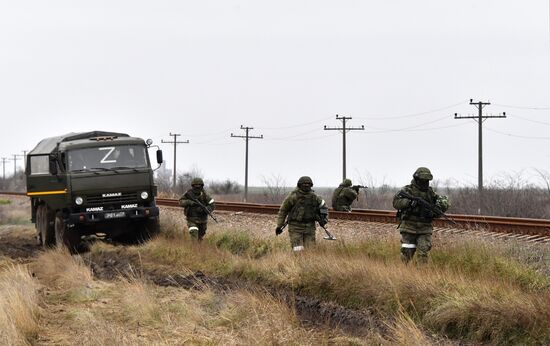 Работа железнодорожных войск в Херсонской области