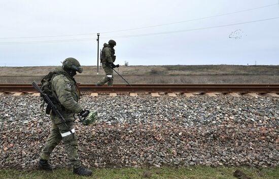Работа железнодорожных войск в Херсонской области