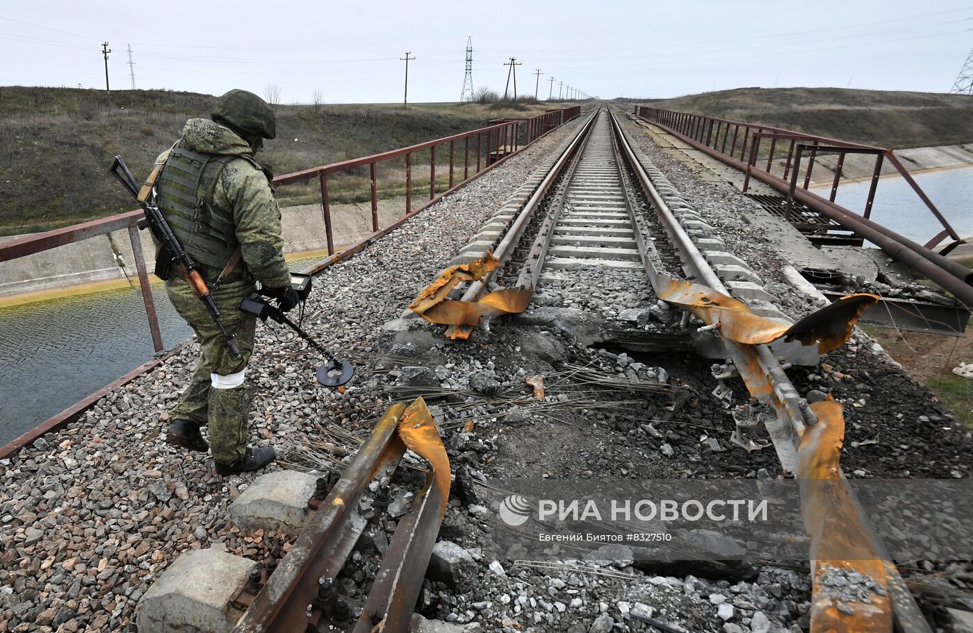 Работа железнодорожных войск в Херсонской области