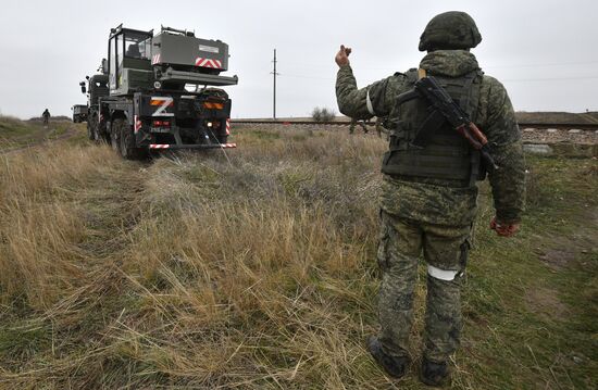 Работа железнодорожных войск в Херсонской области