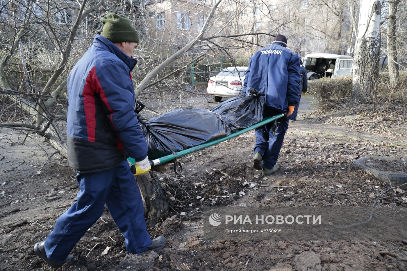 Последствия обстрела центра Донецка