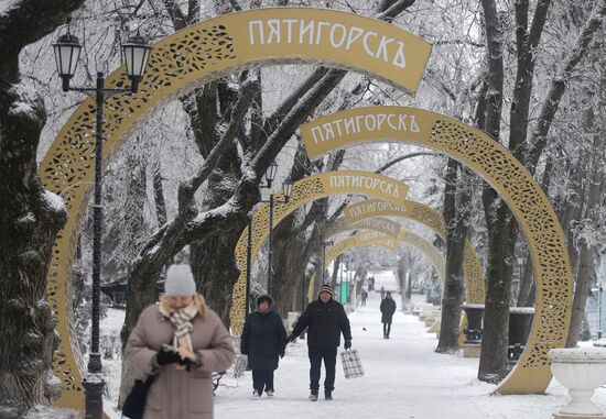 Обледенение деревьев в Ставропольском крае