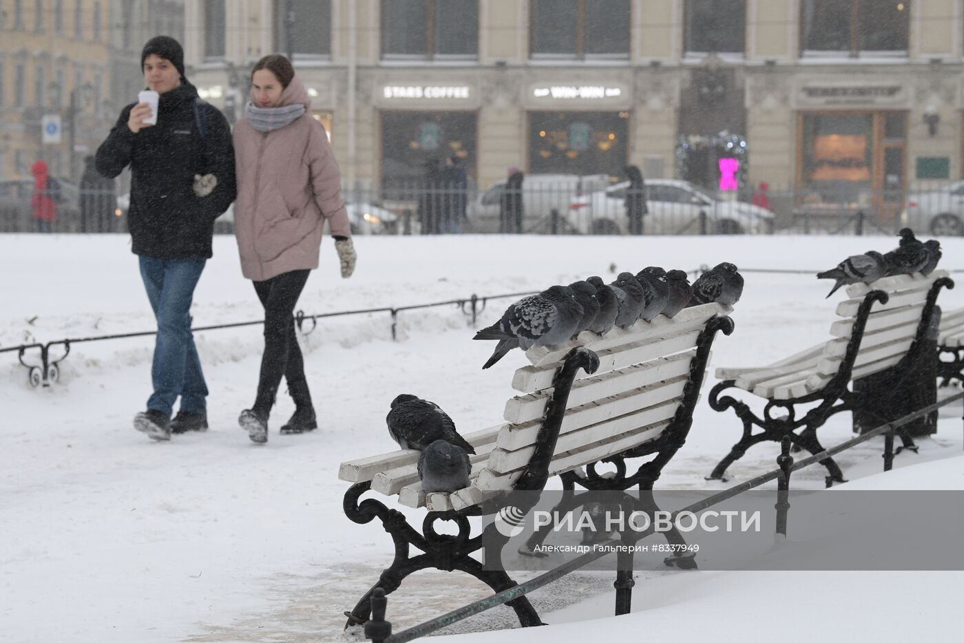 Южный циклон принес в Санкт-Петербург снежный шторм