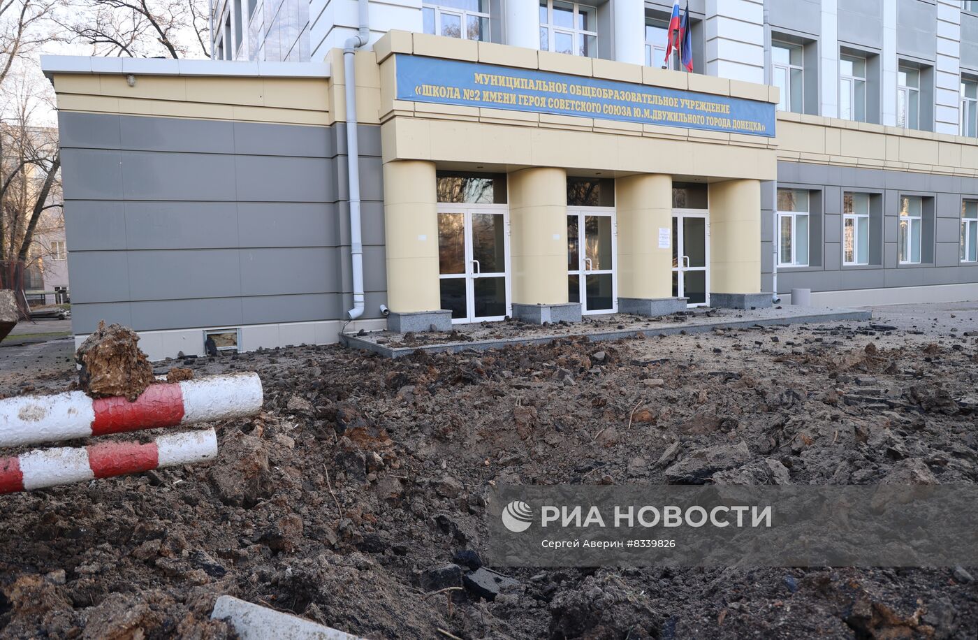 Последствия обстрелов Донецка