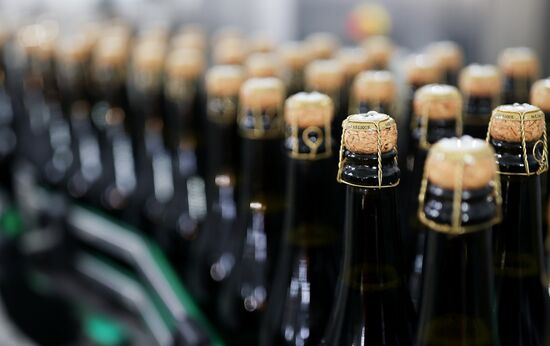 Производство игристого вина к Новому году в Краснодарском крае